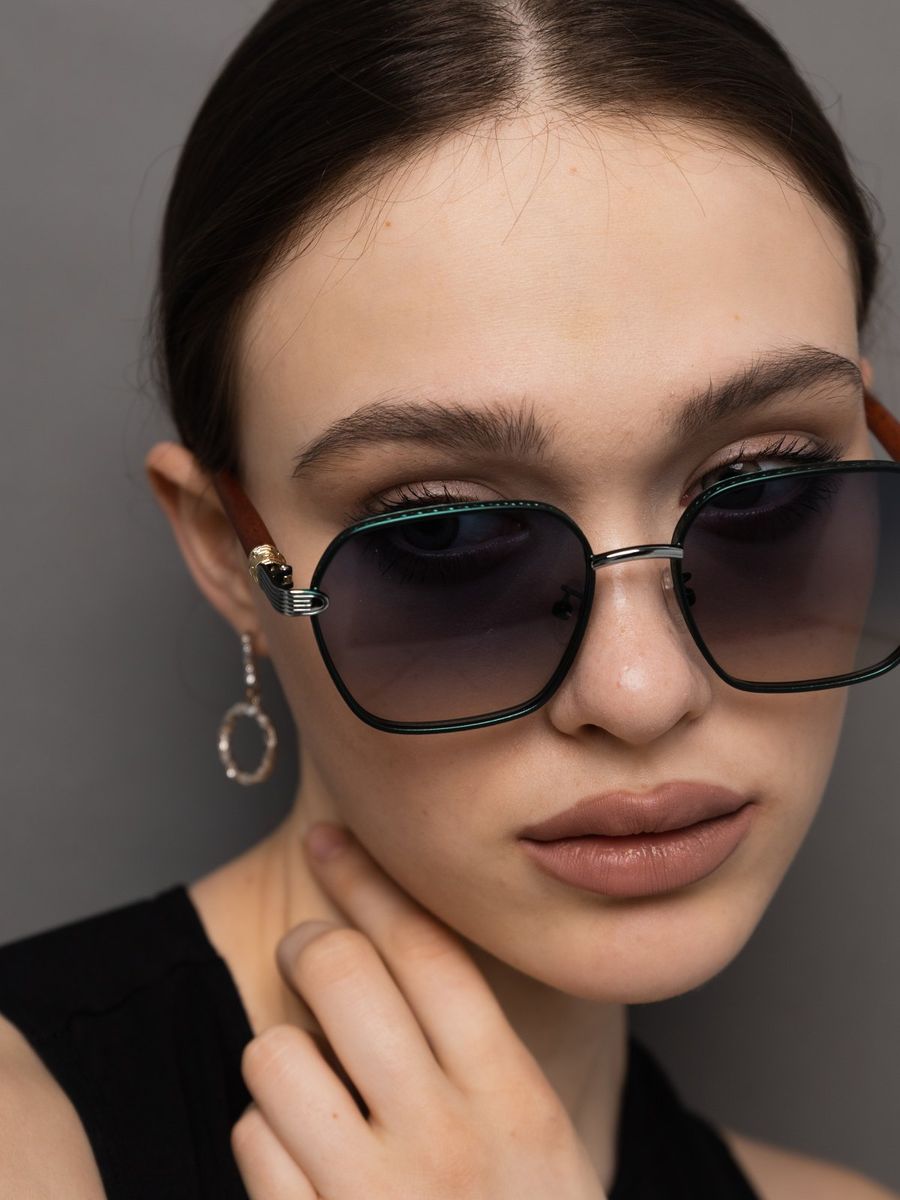 Геометрические солнцезащитные очки Bianca double drop — фото 16